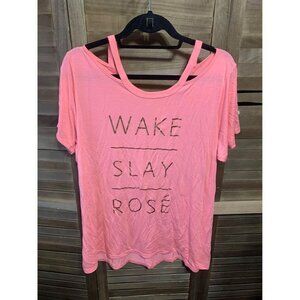 Zelos Pink Brunch T Shirt Womens Size XL